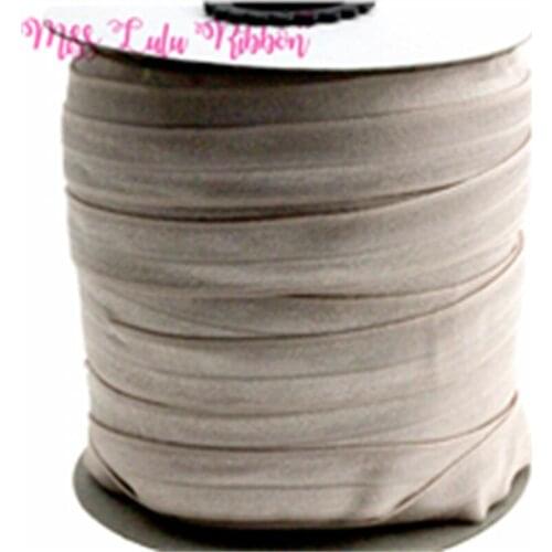 5/8"16mm solid color fold over elastic ribbon matt foe DIY handmade hair bows gift wrap decorations 50 yards color Carmandy