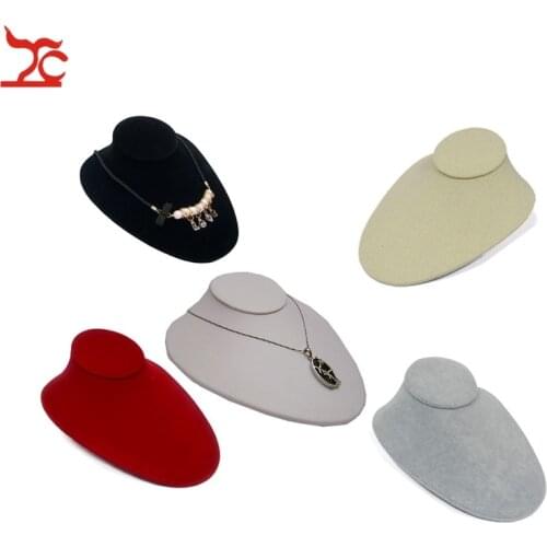 5 Colors Available Horizontal Jewelry Display Bust Egg Shape Necklace Pendant Chain Pear Display Organizer Storage Holder Stand