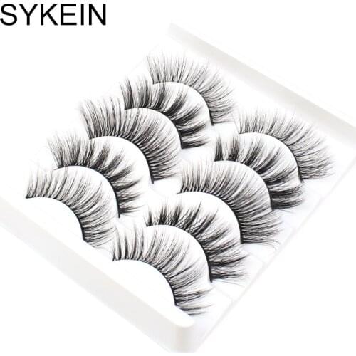 5 Pairs Natural False Eyelashes Fake Lashes Long Makeup 3d Mink Lashes Extension Eyelash Mink Eyelashes for Beauty Grafting