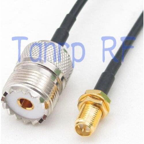 8in UHF female SO-239 to RP-SMA female jack RF connector adapter 20CM Pigtail coaxial jumper cable RG174 extension cord