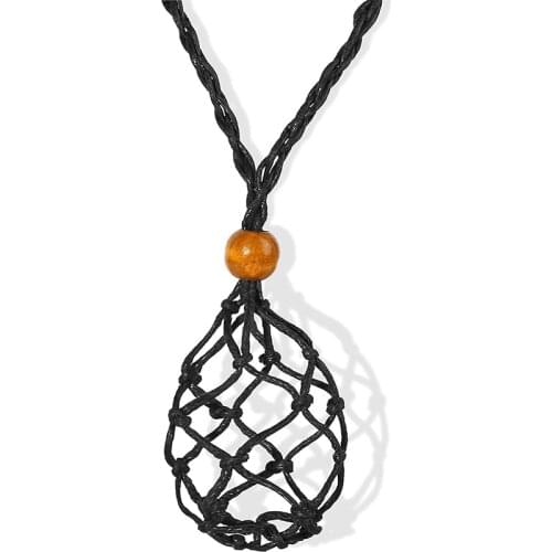 Necklace Cord Empty Stone Holder, Necklace Cord for Crystals, Pendant Stone Holder Adjustable Necklace Holder Pendant