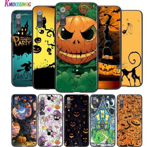 Bright Black Cover Pumpkin Halloween For Xiaomi Mi Poco M2 Note 10 9 8 Pro Play Mix 3 F1 Lite 5G Phone Case