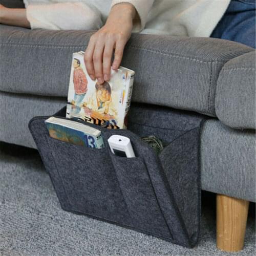 Felt Bedside Pocket Caddy Storage Organizer Bed Desk Bag Sofa TV Remote Holder