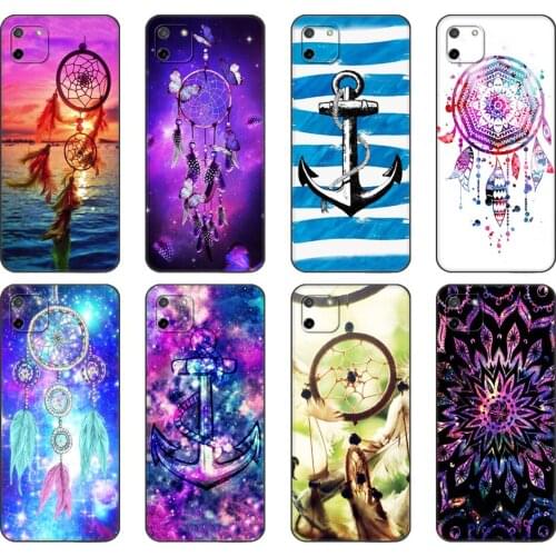Black tpu Case For OPPO Realme C11 C20 C21 Case Back Cover Bumper little dream catcher anchor