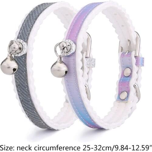 Gradient Diamond Bell Pet Collar Dog Collar for Dogs Easy Wear Adjustable Safe Puppy Cat Collars for Small Medium Large Pet