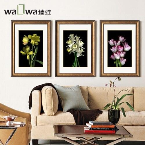 Beautiful flowers American frog wall murals decorative painting frame painting the living room sofa bedroom study triple Restaur