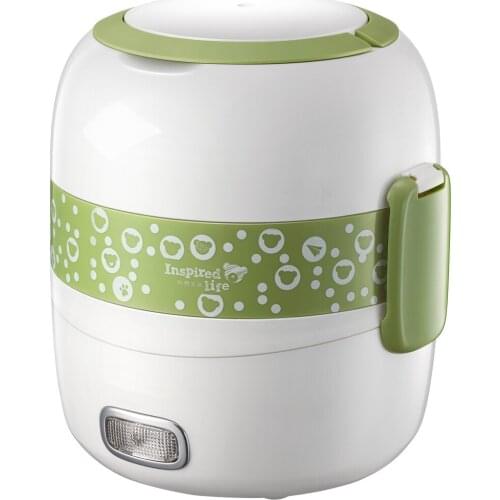 Heated lunch box office cooking portable rice cooker dormitory lunch box green