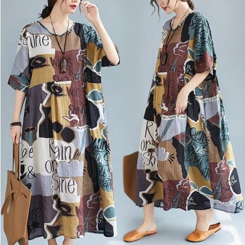 Summer WomenS Dress 2021oversized Long Dress Ladies Dresses For Women Korean Cotton Casual Dress Vestidos Robe Roupas Femininas