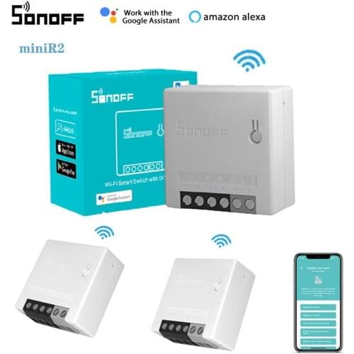 SONOFF 10A MINIR2 Wifi mini switch, suitable for eWelink APP timer intelligent automatic voice control and Alexa Google Home