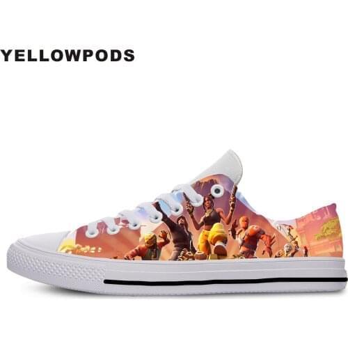 Mens Shoes Casual New Design Shoes Men/Women Hot Game Battle Royale 3D Printed Harajuku Style Shoes Customized White Brand Shoes