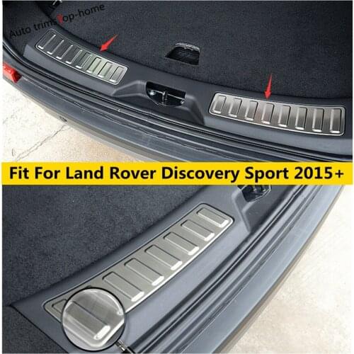 Yimaautotrims Rear Bumper Door Sill Plate Cover Trim 2 Pcs Fit For Land Rover Discovery Sport 2015 - 2019 Protection Kit