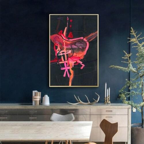 Pinterest Pop Red and Pink Quadros Decoracao Parede Sala Printed Modern Canvas Painting for Ebay Etsy Dropshiping Home Decor Art