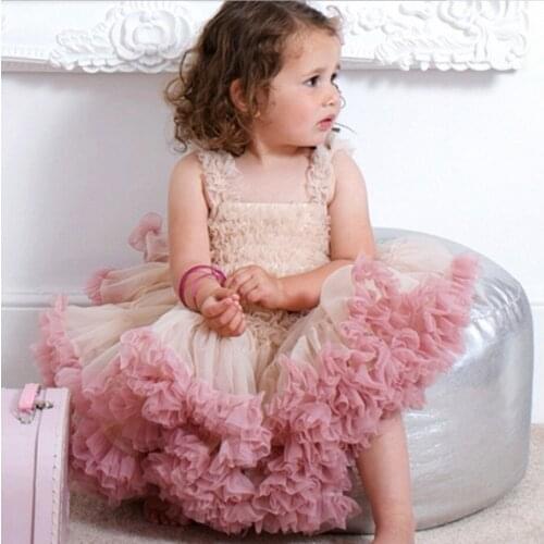 Girl Princess Dress Birthday Gift Children Vestido Pink Gall Gown Party Dress Baby Girl Kids Clothes