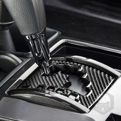 Genuine Carbon Fiber Car Gear Shift Box Panel Cover Trim Decal Fit For Toyota 4runner 2010-2020 Car Styling