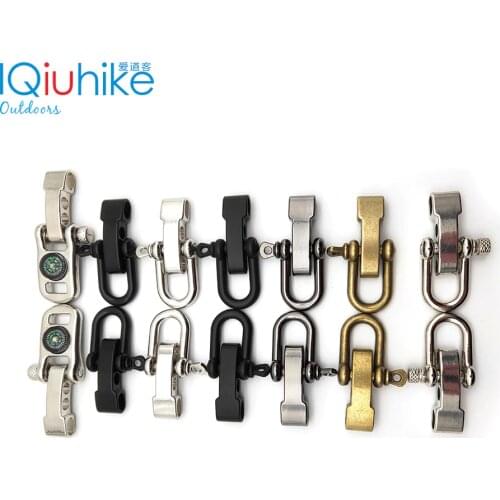 2pcs zinc alloy Adjustable U Shape Anchor Shackle Paracord Bracelet Buckle Outdoor Survival Rope Fittings For Outdoor Sport