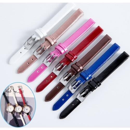 New Arrival 8mm PU Leather Watchband Thin Solid Color Women Men Watch Strap Belt Strap Bracelet Watchband Watch Accessories