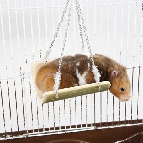S/L Code Hamster Swing Toy Bamboo Color Hemp Rope Chain Small Pet Bamboo Wood Hammock Nest Cooling Cold Cradle Springboard