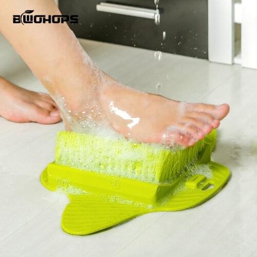 Bathroom Foot Brush Rub Feet Exfoliating Exfoliating Can hung With Suction Cup Soft Fur Foot Massage Brush Feet Cleaning Tools
