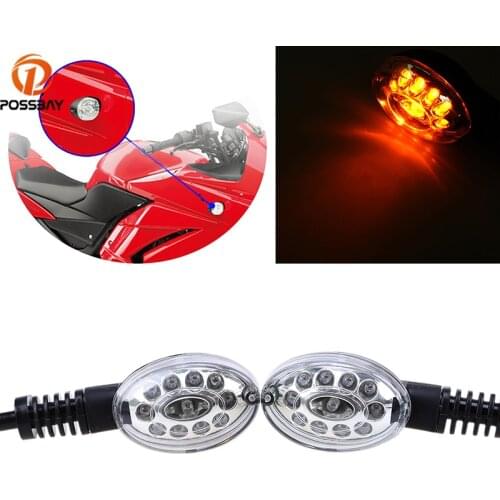 POSSBAY Motorcycle Signal Lamp LED Amber Flasher Bliker Turn Signal Light for Kawasaki Ninja 250 2008 2009 2010 2011 2012