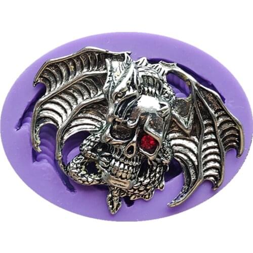 Halloween Skull Snake Silicone Molds Resin Clay Soap Candle Mold Fondant Cake Decorating Tool Candy Chocolate Mould18165