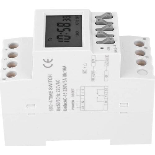 Timer switches NKG-4 Programmable timer switch DIN rail AC220V 3A timing control switch