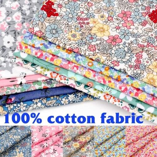 Pure Cotton Fabrics Sewing Fabric By The Yard Flower Printed Cloth Quilting Fabric for Dress Masks Making Home Textile Material