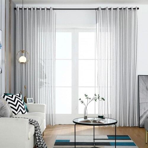 Heart Stripe Polyester Tulle Curtain Window Living Room Bedroom Drape Home Decor for Living Room the Bedroom Accessories