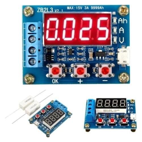 1.2v 12v 18650 ZB2L3 Li-ion Lithium Battery Capacity Tester + Resistance Lead-acid Battery Capacity Meter Discharge Tester