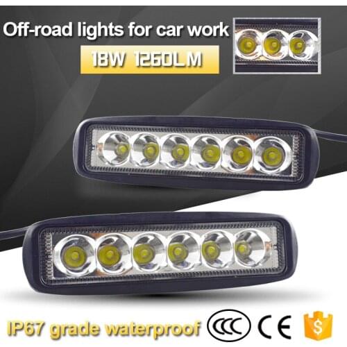 1Pcs 2Pcs 18w DRL LED Spot Flood Work Light Worklight 9-32V 4WD 12 volt led work lights for Off Road Vehicle SUV car trucks
