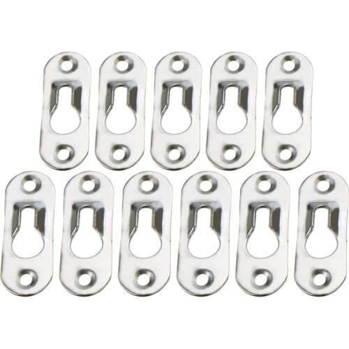 10/20Pcs 44mm x 16mm Silver Tone Metal Keyhole Hanger Fasteners For Hanging Paintings Frame On The Wall
