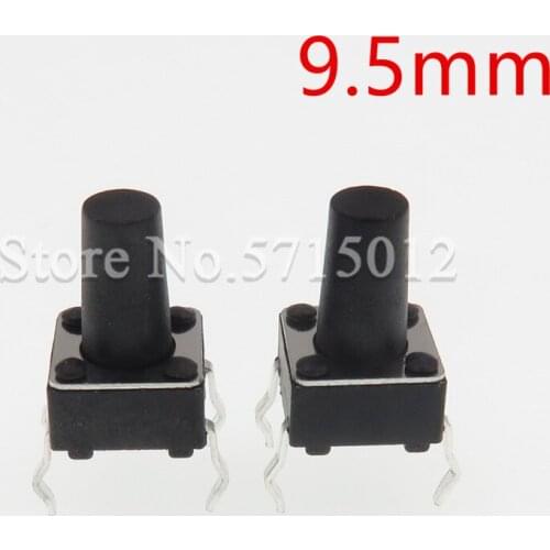 200pcs/lot 6x6x9.5MM 4pin copper feet Tact Switch 6*6*9.5mm push button key switch