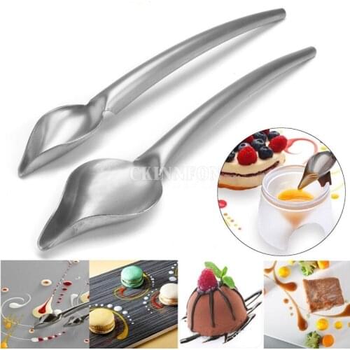 200Pcs/Lot Stainless Steel Sauce Spoon Draw Tool For Dressing Dessert Making