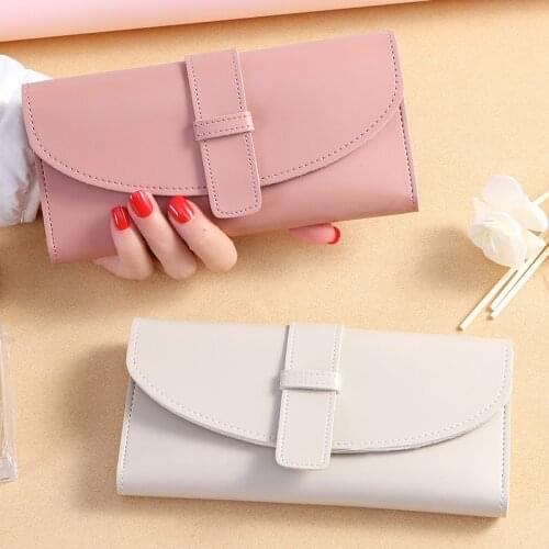 2020 New Clutch Korean Wallet Womens Long Fashion Multifunctional Large Capacity Buckle Ladies Clutch Wallet Card Case