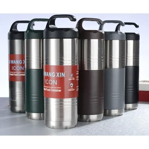 660ml Large Capacity Business Vacuum Cup with Handle 304 Stainless Steel Inner Liner for Outdoor Sports Office Vacuum Cup