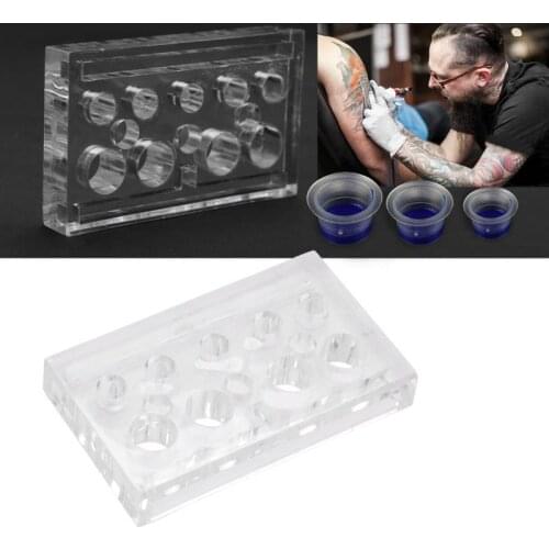 Acrylic Tattoo Ink Caps Cup Ink Pot Microblading Paint Pigment Cups Display Holder for Needle Grip Tattoo Accessories