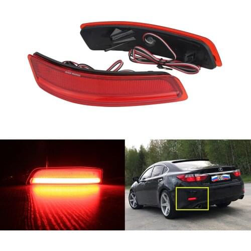 ANGRONG 2x LED Rear Bumper Reflector Signal Tail Stop Brake Light Lamps Red For Lexus GS250 ES350 Toyota Corolla