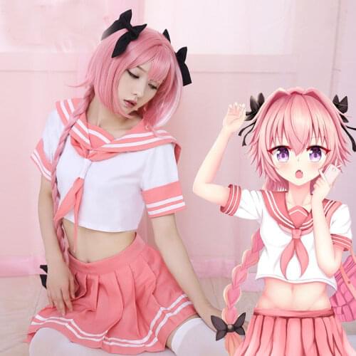 Anime fate/Apocrypha Astolfo cosplay Costumes Japanese Students Girls School Uniform