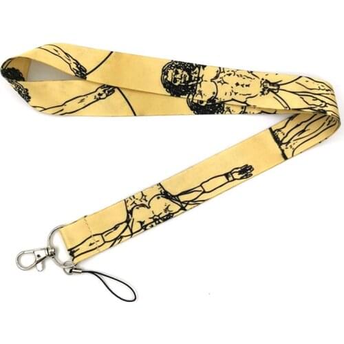 Art Da Vinci Vitruvius Neck Strap Keychain Lanyard For Keys ID Badge Holder Keyring DIY Hang Rope Webbing Mobile Accessories
