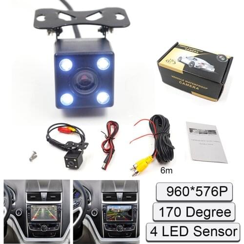 4 LED Car Reverse Rear View Camera HD Night Vision Auto Parking Front Right Sight View Camera 170 Angle PAL/NTSC Video System