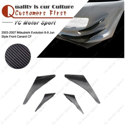 Car Accessories Carbon Fiber Front Canards 4pcs Only Fit For 2003-2007 Evolution 8-9 EVO 8 9 Jun Style Front Bumper