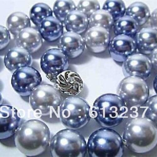 Free shipping multicolor shell simulated-pearl 10mm round beads elegant chain necklace high quality jewelry making 18inch MY4604