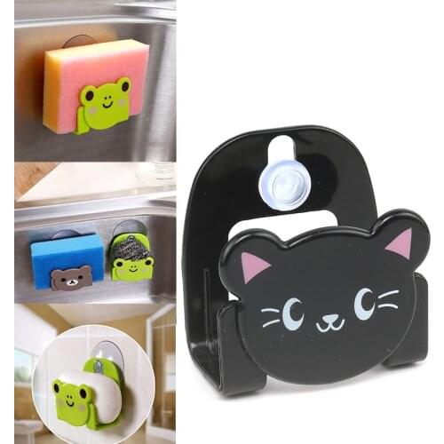 Sink Sponge Holders Kitchen Dish Cloth Storage Rack Scrubbers Holder Cartoon Sundries Racks with Strong Suction Cup