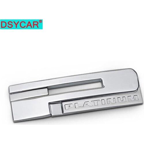DSYCAR 1Pcs 3D Metal PLATINUM Car Side Fender Rear Trunk Emblem Badge Sticker Decals for Cadillac Car Styling