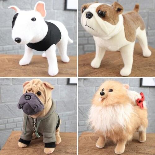 30cm High quality velvet Simulation dog Plush Toys Bulldog Soft Stuffed plush Animals Dolls guide dog Shar Pei kids toy