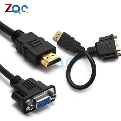 1080P HDMI to VGA HD-15 Male to Female Connector Video Adapter Converter Cable for HDTV PC Laptop Raspberry Pi
