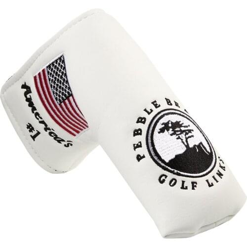 Golf Putter Cover Linear Head Cover Putter Cap Cover Exquisite Embroidery Personality Cue Cap Cover