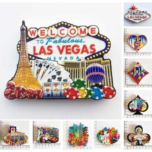 World Tourism Fridge Magnet Souvenir USA Las Vegas Cultural Landscape Refrigerator Stickers Gift Set Home Decoration