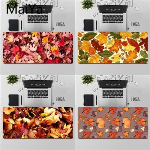 Maiya Autumn leaves fall pumpkin Halloween DIY Design Pattern Game mousepad Free Shipping Large Mouse Pad Keyboards Mat