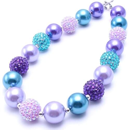 MHS.SUN 2Pcs/lot Child Girls Beads Necklace Cute Design Chunky Bubblegum Necklace For Kids Toddler Handmade Beaded Jewelry