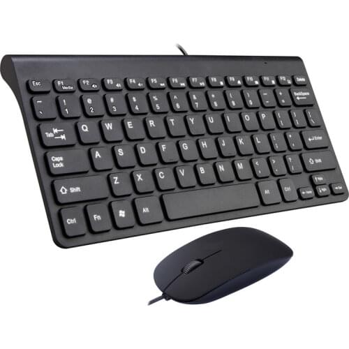 Protable Ultra-thin Mini Wired Keyboard USB Waterproof Home Office mouse Keyboard combo set For PC Desktop Laptop Computer